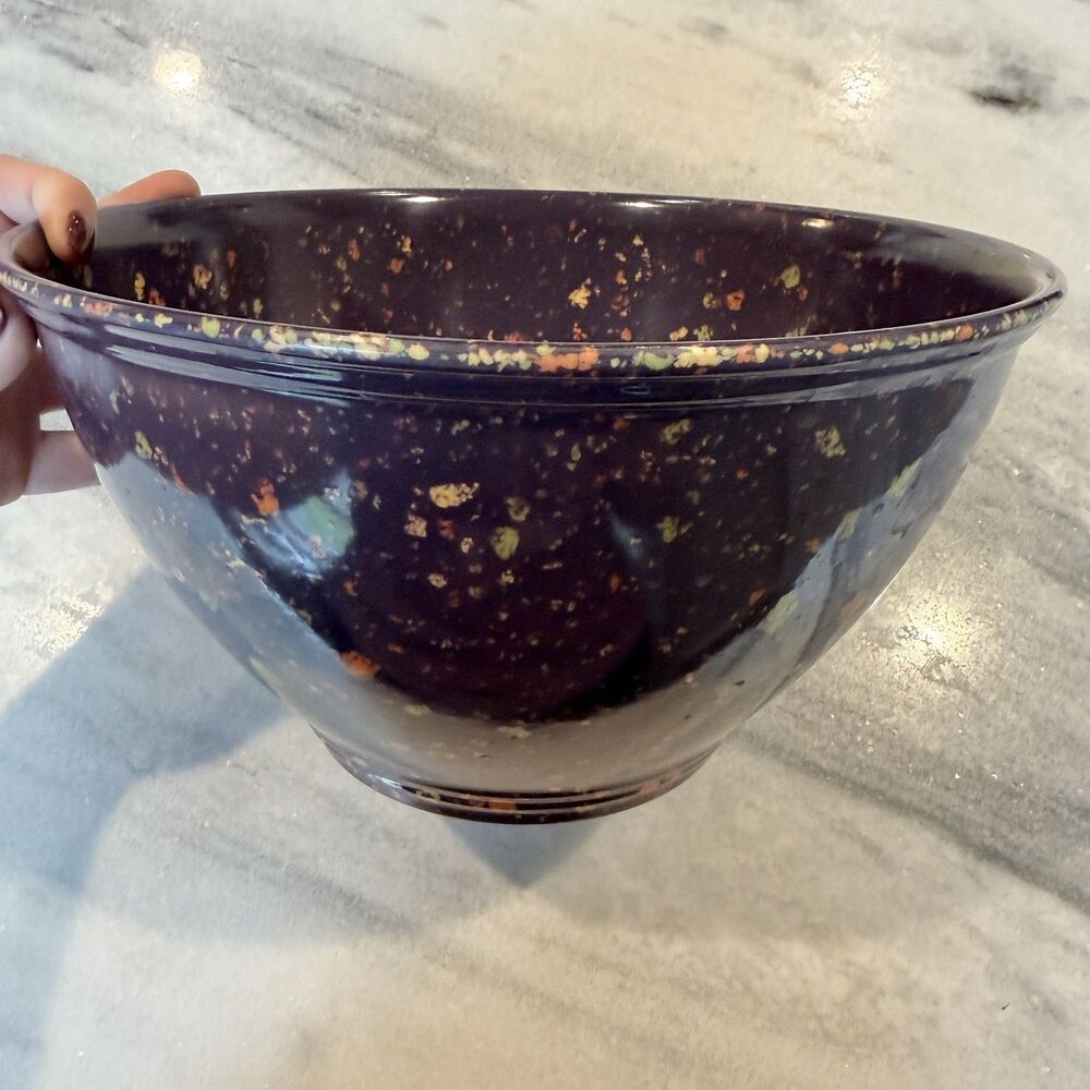 Rachael Ray Purple Speckled Confetti 4 Qt 10” Melamine Bowl Garbage Bowl Mixing